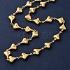 304 Stainless Steel Heart Link Chain Necklaces for Women NJEW-G178-02G-02-2
