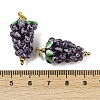 304 Stainless Steel with Handmade Lampwork Pendants STAS-Q352-02G-D-3