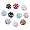 Inlay Glass Polymer Clay Rhinestone Rondelle Beads CLAY-A004-02-1