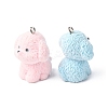 Opaque Flocking Resin Pendants RESI-G122-01-2