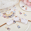 16Pcs 8 Style Cat Shape Alloy Enamel Pendant Locking Stitch Markers HJEW-SC00034-4