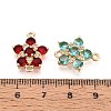 Brass Pave Cubic Zirconia Flower Connector Charms KK-T078-25G-3