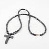Fashionable Magnetic Synthetic Hematite Necklaces LS-NJEW-K006-21-1