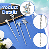 4Pcs 4 Styles Tibetan Style Alloy Resin Hair Sticks OHAR-SC0001-14-3