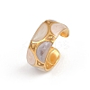 304 Stainless Steel Enamel Adjustable Cuff Rings for Women RJEW-A074-08G-4