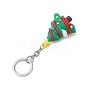 10Pcs 10 Styles Christmas Themed PVC Plastic Keychain KEYC-JKC00869-5