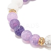 Natural Weathered Agate(Dyed) & Howlite Round Beaded Stretch Bracelet BJEW-JB08087-02-4