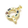 Brass Micro Pave Clear Cubic Zirconia Pendants KK-G521-01G-Q-01-2
