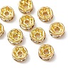 Brass Rhinestone Spacer Beads RB-YW0001-04B-01G-2