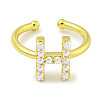 Rack Plating Brass Open Cuff Rings for Women RJEW-F162-01G-H-2