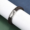 Braided Microfiber Leather Cord Bracelets for Men BJEW-Z081-13P-01-3
