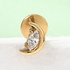 F136 Titanium Pave Clear Cubic Zirconia Moon Internally Threaded Labrets ME-CBA9828-01G-1