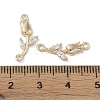 Brass & Clear Glass Flower Links Connector Charms X-KK-H482-16G-3