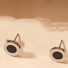 Flat Round 304 Stainless Steel Stud Earrings FS-WGD711C-08-1