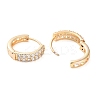 Brass Micro Pave Clear Cubic Zirconia Hoop Earrings EJEW-S234-04G-2