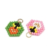 Glass Seed Beaded Pendants PALLOY-MZ01434-2