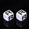 Acrylic Horizontal Hole Letter Beads PL37C9129-R-2