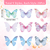 180Pcs 9 Style Two Tone Polyester Fabric Wings Crafts Decoration FIND-SC0004-18-2