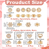 48Pcs 12 Colors 1-Hole Alloy Rhinestone Shank Buttons BUTT-GA0001-43G-2