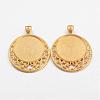 Tibetan Style Alloy Pendant Cabochon Settings PALLOY-J494-30G-1