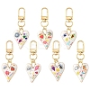 7Pcs Heart Alloy Enamel Pendant Decorations KEYC-YW00203-1
