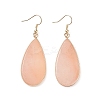 Natural Pink Aventurine Teardrop Dangle Earrings EJEW-G331-01G-08-2