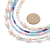 4Pcs 4 Style Natural Pearl & Glass Seed Beaded Necklaces Set NJEW-JN04080-5