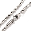 Tarnish Resistant 3MM 304 Stainless Steel Rope Chain Bracelets for Women LS-BJEW-R318-01P-2