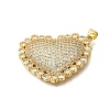 Rack Plating Brass Micro Pave Cubic Zirconia Pendants ZIRC-F142-06G-02-2