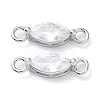 Brass Clear Cubic Zirconia Links Connectors ZIRC-G170-17P-01-1