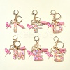Letter A~Z Transparent Glitter Resin Pendant Keychains KEYC-FZ00024-10-9