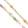 304 Stainless Steel Enamel Dapped Chain and Satellite Chain Bracelet Making AJEW-JB01562-4