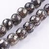 Natural Pyrite Beads Strands G-P303-01-8mm-16-1