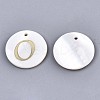 Natural Freshwater Shell Pendants SHEL-N027-04O-1