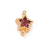 Brass Cubic Zirconia Star Connector Charms KK-Z084-11G-02-1
