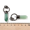 Natural Green Aventurine Faceted Pointed Bullet Pendants G-A221-03E-3