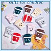 12Pcs 6 Styles Cartoon Smiling Face Water Cup Silicone Beads JX667A-4