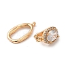 Brass Pave Cubic Zirconia Fold Over Clasps KK-E082-02G-01-2