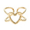 304 Stainless Steel Heart Open Cuff Ring RJEW-T023-19G-1