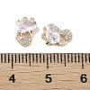 Brass Micro Pave Clear Cubic Zirconia Pendants KK-K351-31G-3