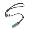 Natural & Synthetic Mixed Gemstone Bullet Pendant Necklace with Waxed Cords for Women NJEW-M196-02-3
