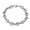 304 Stainless Steel Link Chain Bracelets for Women Men BJEW-Z143-25P-4