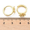 Flower Brass Hoop Earrings EJEW-Z102-02G-5