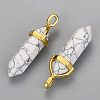 Synthetic Howlite Double Terminated Pointed Pendants G-G902-C01-2
