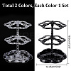 2 Sets 2 Colors 2-Tier 360 Rotating Plastic Jewelry Organizer Display Stands EDIS-PH0001-88-2