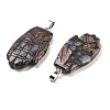 Natural Labradorite Carved Pendants G-K369-01P-01-2