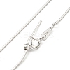 Rhodium Plated 925 Sterling Silver Square Snake Chain Necklaces NJEW-C052-01P-2