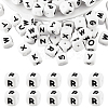20Pcs White Cube Letter Silicone Beads SIL-YWC0003-06R-1