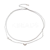 201 Stainless Steel Love Heart Pendant Double Layer Necklaces for Women LS-NJEW-D307-03P-2