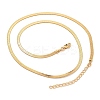 Brass Flat Snake Chain Necklaces for Women NJEW-U011-14G-1